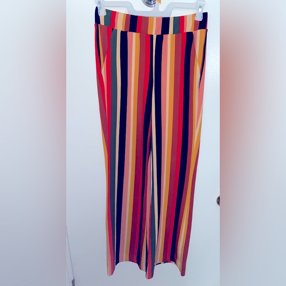One5One- Medium- bell bottom, multicolor, stretchy pants
